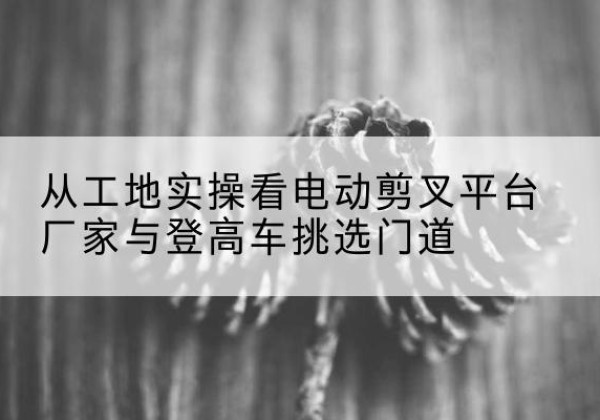 姜堰电动剪叉升降平台厂家-从工地实操看电动剪叉平台厂家与登高车挑选门道